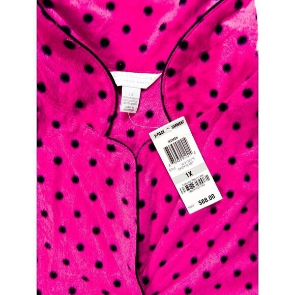 Charter Club Pink Polka Dot Pajama Set, 1X - Picture 1 of 11